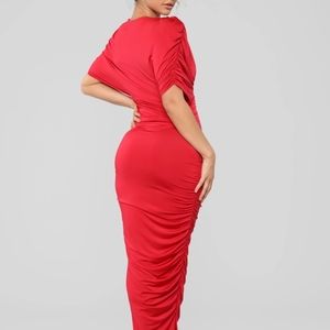 Red maxi dress